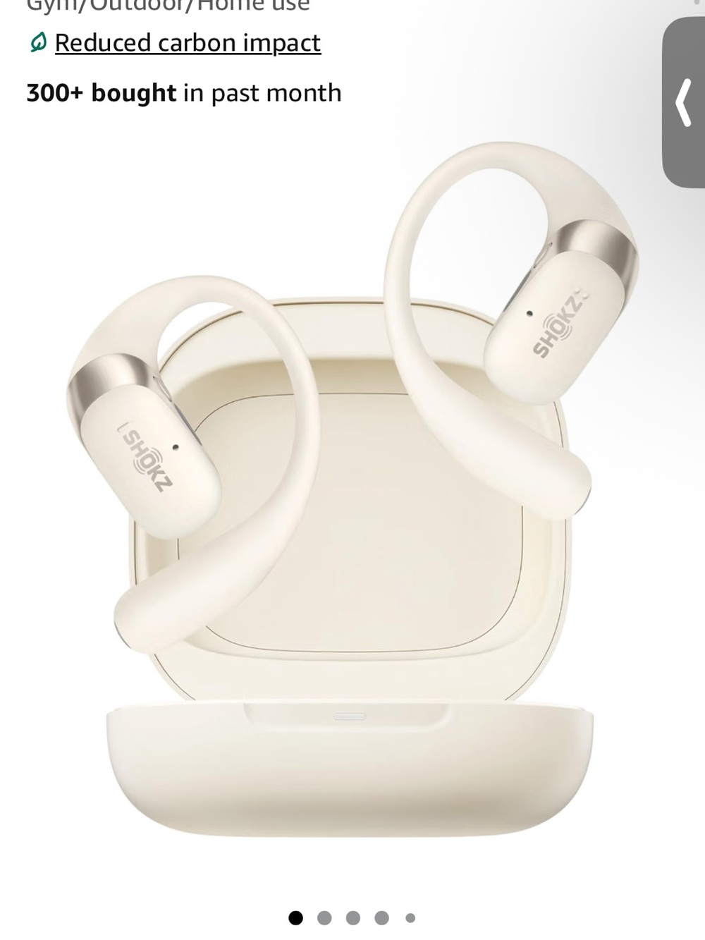 SHOKZ OpenFit 2 Open-Ear Earhook Bluetooth Earbuds, White,48H Playtime in Cream